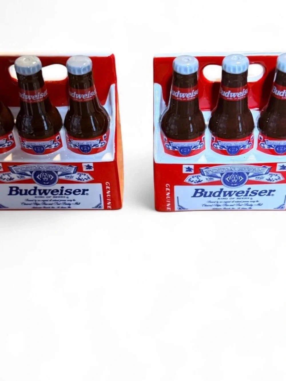 VTG 1998 Enesco Budweiser 6-Pack Salt and Pepper Shaker Set CIB